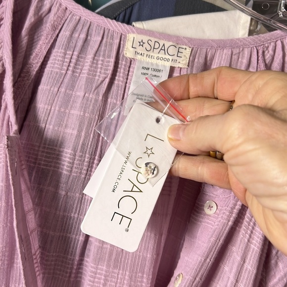 L*Space NWT Lilac Napali Button Down Maxi Dress Oversized Size Small - Picture 13 of 16